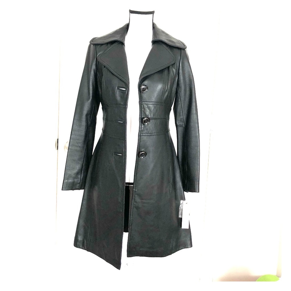 NWT, kenneth cole new york GENUINE leather coat